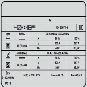 Сварочные инверторы MIG-MAG Fox Weld VARTEG 501 DUO Сварочные инверторы MIG-MAG Fox Weld VARTEG 501 DUO фото